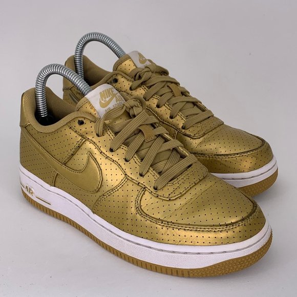 Nike Women’s Air Force 1 Gold/White Size 6.5 - Picture 5 of 11